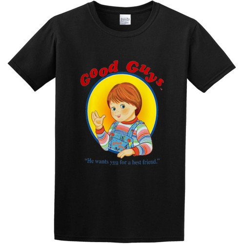 Chucky Good Guys Cartoon Cool Funny T-Shirt Black Shirt Men's Top Tee