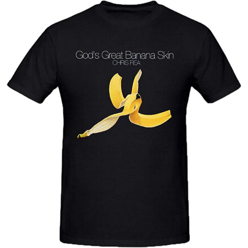 Chris Rea Gods Great Banana Skin T-Shirt Black Shirt Men's Top Tee Chris Rea Gods Great Banana Skin T-Shirt Black Shirt Men's Top Tee