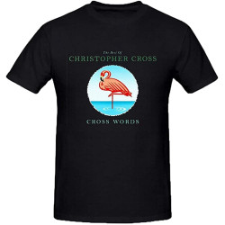 Christopher Cross Cross Words T-Shirt Black Shirt Men's Top Tee Christopher Cross Cross Words T-Shirt Black Shirt Men's Top Tee