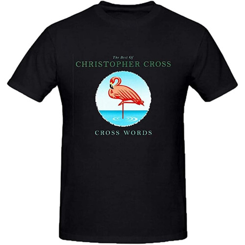 Christopher Cross Cross Words T-Shirt Black Shirt Men's Top Tee Christopher Cross Cross Words T-Shirt Black Shirt Men's Top Tee