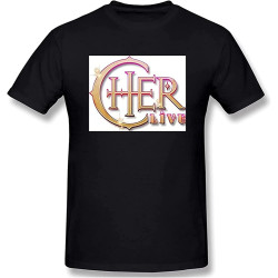 Cher Live in Concert T-Shirt Black Shirt Men's Top Tee Cher Live in Concert T-Shirt Black Shirt Men's Top Tee