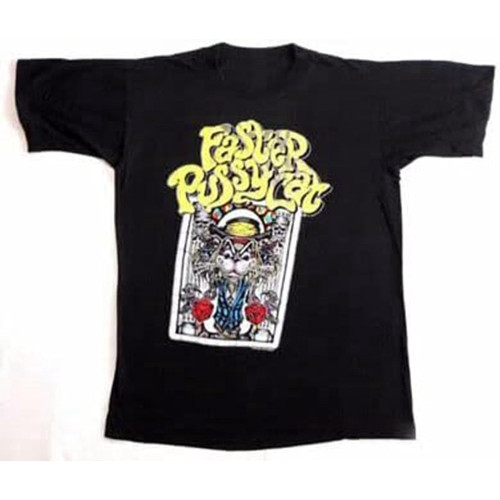 Retro Shirt hoMens T Shirt Rare Faster Pussycat Wake Me Black Retro Shirt hoMens T Shirt Rare Faster Pussycat Wake Me Black