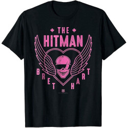 The Hitman Bret Hart 1 Color Skull T-Shirt Funny Vintage Gift Men Black