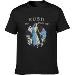 Rush Exit Stage Left 1981 T-Shirt Black Unisex Mens Tees Rush Exit Stage Left 1981 T-Shirt Black Unisex Mens Tees