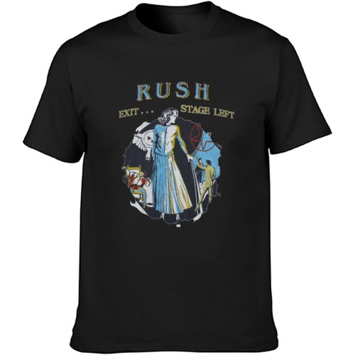 Rush Exit Stage Left 1981 T-Shirt Black Unisex Mens Tees Rush Exit Stage Left 1981 T-Shirt Black Unisex Mens Tees