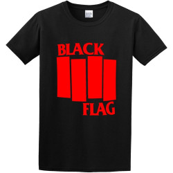 Black Flag Band T-Shirt Black Unisex Mens Tees Black Flag Band T-Shirt Black Unisex Mens Tees