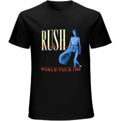Rush World Tour 1980 T-Shirt Black Unisex Mens Tees Rush World Tour 1980 T-Shirt Black Unisex Mens Tees