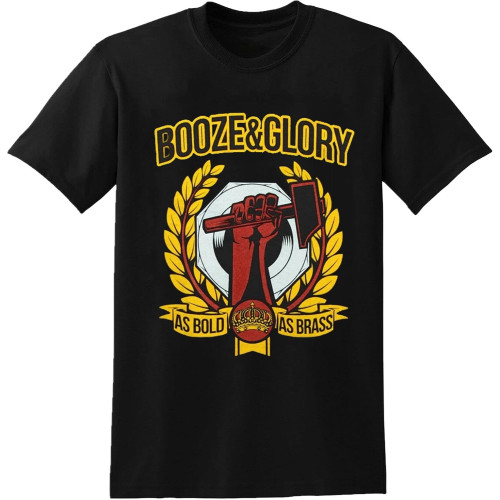 Booze and Glory As Bold As Brass T-Shirt Mens Unisex Black Tees Booze and Glory As Bold As Brass T-Shirt Mens Unisex Black Tees