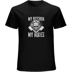 My Kitchen My Rules T-Shirt Mens Unisex Black Tees My Kitchen My Rules T-Shirt Mens Unisex Black Tees