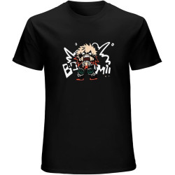 My Hero Katsuki Bakugo Booom Funny T-Shirt Mens Unisex Black Tees My Hero Katsuki Bakugo Booom Funny T-Shirt Mens Unisex Black Tees