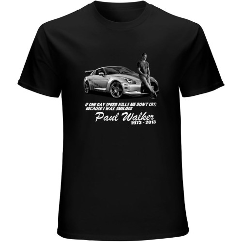 Paul Walker T-Shirt Mens Unisex Black Tees Paul Walker T-Shirt Mens Unisex Black Tees