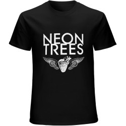 Neon Trees Heart & Wings Image Grey Band T-Shirt Mens Unisex Black Tees Neon Trees Heart & Wings Image Grey Band T-Shirt Mens Unisex Black Tees