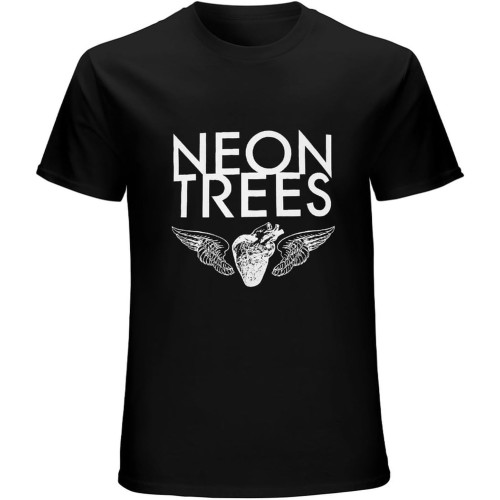 Neon Trees Heart & Wings Image Grey Band T-Shirt Mens Unisex Black Tees Neon Trees Heart & Wings Image Grey Band T-Shirt Mens Unisex Black Tees