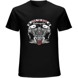Motorrad Biker Rocker Tattoo Live to Ride T-Shirt Mens Unisex Black Tees