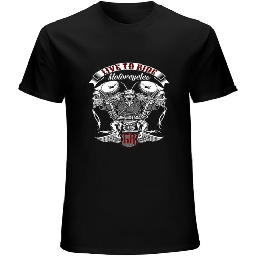 Motorrad Biker Rocker Tattoo Live to Ride T-Shirt Mens Unisex Black Tees Motorrad Biker Rocker Tattoo Live to Ride T-Shirt Mens Unisex Black Tees
