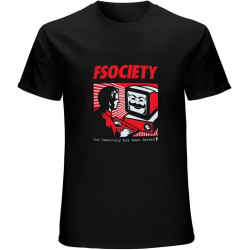 Mr Robot Fsociety Funny T-Shirt Mens Unisex Black Tees Mr Robot Fsociety Funny T-Shirt Mens Unisex Black Tees