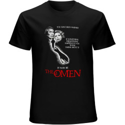 Omen Damien Horror Cult Movie T-Shirt Mens Unisex Black Tees Omen Damien Horror Cult Movie T-Shirt Mens Unisex Black Tees