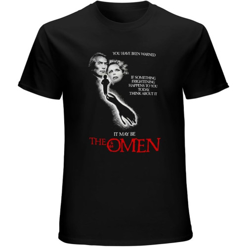 Omen Damien Horror Cult Movie T-Shirt Mens Unisex Black Tees Omen Damien Horror Cult Movie T-Shirt Mens Unisex Black Tees