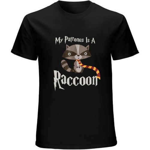 My Patronus is A Raccoon Cute Raccoon Wizard Lovers Vintage T-Shirt Mens Unisex Black Tees My Patronus is A Raccoon Cute Raccoon Wizard Lovers Vintage T-Shirt Mens Unisex Black Tees