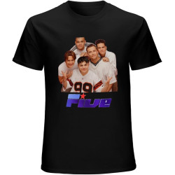 5ive Boys Men's T-Shirt Unisex Tee Black Shirt