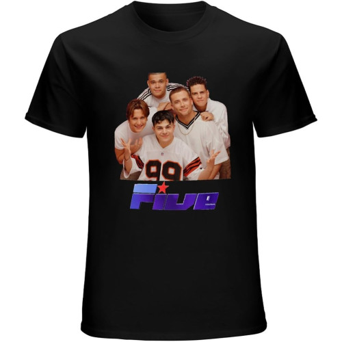 5ive Boys Men's T-Shirt Unisex Tee Black Shirt 5ive Boys Men's T-Shirt Unisex Tee Black Shirt