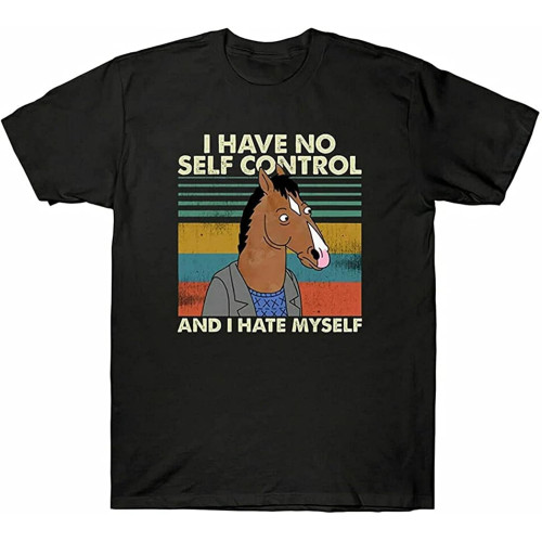 Rare BoJack Horseman I Have No Self Control and I Hate T-Shirt Men' Rare BoJack Horseman I Have No Self Control and I Hate T-Shirt Men'
