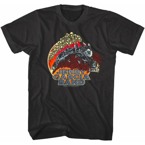 Jerry Garcia Bandocomotive Trainen's T-Shirt Rock Band. BlackBlack Jerry Garcia Bandocomotive Trainen's T-Shirt Rock Band. BlackBlack
