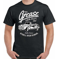 Grease T-Shirt T-Birds Rydell High School Mens Funny Movie Stag Doo Black Black Grease T-Shirt T-Birds Rydell High School Mens Funny Movie Stag Doo Black Black