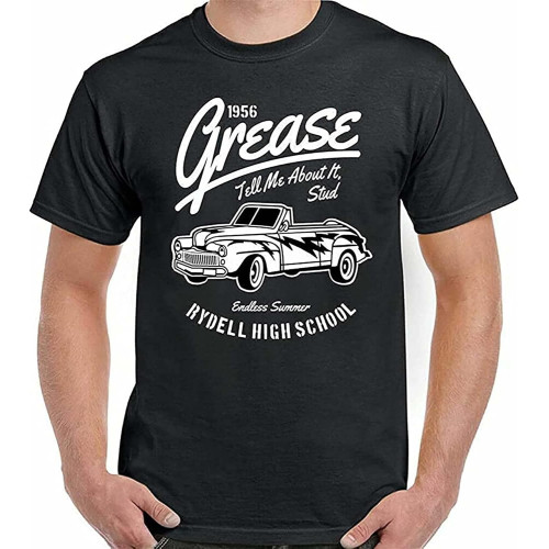 Grease T-Shirt T-Birds Rydell High School Mens Funny Movie Stag Doo Black Black Grease T-Shirt T-Birds Rydell High School Mens Funny Movie Stag Doo Black Black