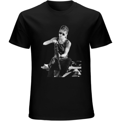 Men's Sarah Connor Terminator 2 Movie Cyberdyne Systems Skynet Short Sleeve T-Shirt Black Men's Sarah Connor Terminator 2 Movie Cyberdyne Systems Skynet Short Sleeve T-Shirt Black