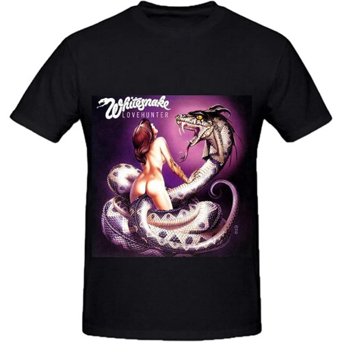 Whitesnake Lovehunter Rock Mens Crew Neck DIY T Shirt Black Whitesnake Lovehunter Rock Mens Crew Neck DIY T Shirt Black
