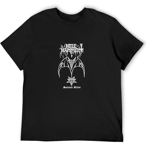 Hellhammer Satanic Rites 1983 Album Cover Mens T Shirt Black Hellhammer Satanic Rites 1983 Album Cover Mens T Shirt Black