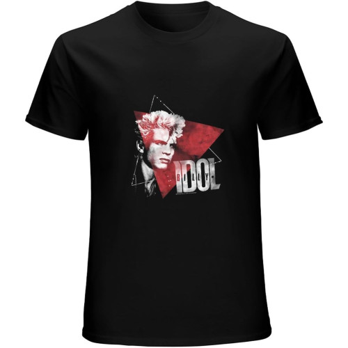 Billy Idol Triangle T Shirt Mens Rock N Roll Mic Band Tee Black