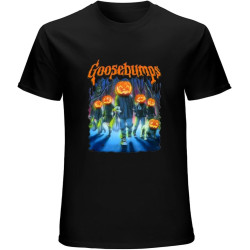 Men's T-Shirts Goosebumps R.L. Stein Halloween Pumpkin Head Retro Black