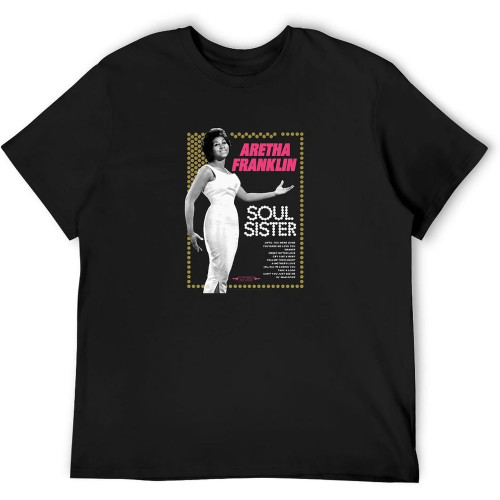 Short T-Shirt Aretha Franklin Soul Sister Jersey Black Short T-Shirt Aretha Franklin Soul Sister Jersey Black