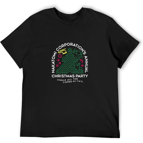 Fashion T-Shirts Nakatomi Christmas Party Warm Black