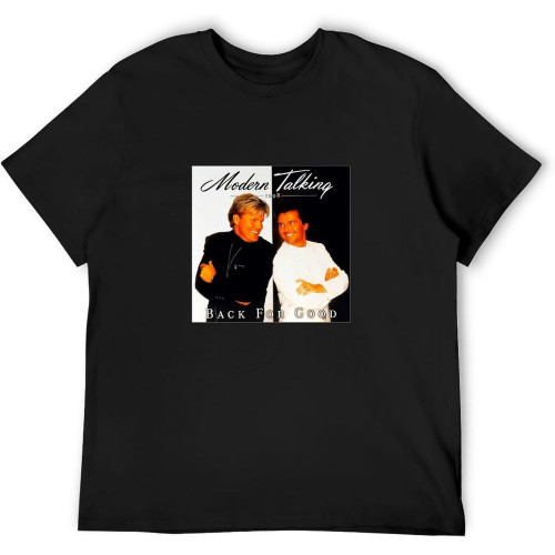 Fashion T-Shirts Modern Talking Back for Good Album Cover Black Fashion T-Shirts Modern Talking Back for Good Album Cover Black