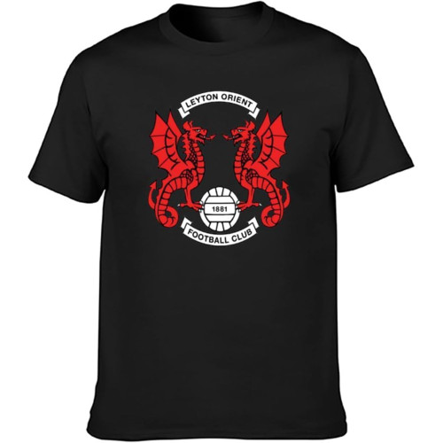 Gisyygg Men's Round Neck T-Shirt Leyton Orient Football Club Hand wash Recommended Black