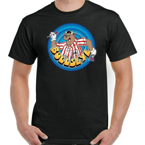 Rare Bullseye T-Shirt Mens Retro Darts Tv Show Jim Bowen Bully Rare Bullseye T-Shirt Mens Retro Darts Tv Show Jim Bowen Bully