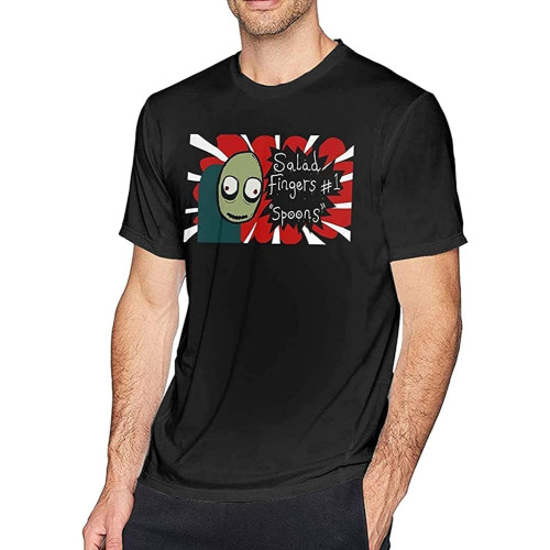 Men's Classic-Fit Short-Sleeve Salad Fingers T-Shirt Basic Short Sleeve Crewneck Tee Shirt S Men's Classic-Fit Short-Sleeve Salad Fingers T-Shirt Basic Short Sleeve Crewneck Tee Shirt S