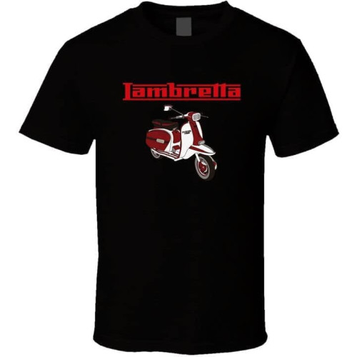 Lambretta Scooter Motorcycle Logo Black White Tshirt Men's Lambretta Scooter Motorcycle Logo Black White Tshirt Men's