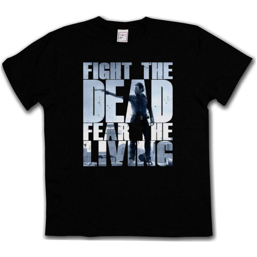 Fight The Dead Fear The Living Iii The Walking Rick Grimes Michonne Dead Men's T-Shirt Unisex Tee Black Shirt