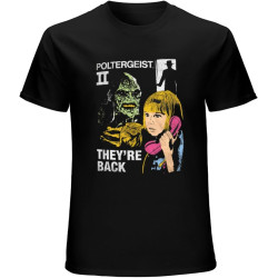 Poltergeist 2 Movie Carol Anne & The Beast They're Back Men's T-Shirt Unisex Tee Black Shirt Poltergeist 2 Movie Carol Anne & The Beast They're Back Men's T-Shirt Unisex Tee Black Shirt