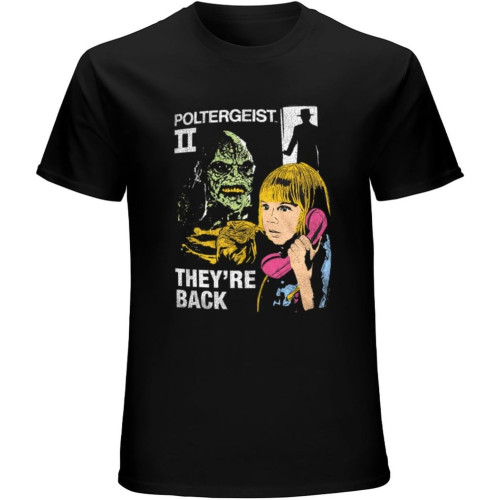 Poltergeist 2 Movie Carol Anne & The Beast They're Back Men's T-Shirt Unisex Tee Black Shirt Poltergeist 2 Movie Carol Anne & The Beast They're Back Men's T-Shirt Unisex Tee Black Shirt
