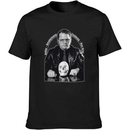 Men's Fashion T Shirts Garth Marenghi'S Darkplace Author Dreamweaver Visionary Double Stitch Sleeves and Hem Black