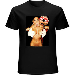 Pin Up Porn Model MiQI Hustler Party Kawaii Men's T-Shirt Unisex Tee Black Shirt