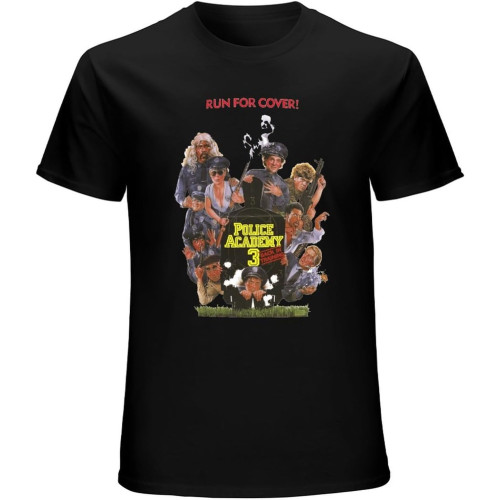 Police Academy 3 80s Comedy Slapstick Movie Fan Men's T-Shirt Unisex Tee Black Shirt Police Academy 3 80s Comedy Slapstick Movie Fan Men's T-Shirt Unisex Tee Black Shirt