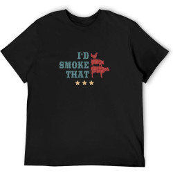 I'd Smoke That - Funny BBQ Smoker Father Barbecue Grilling T-Shirt Short-Sleeved Shirt
