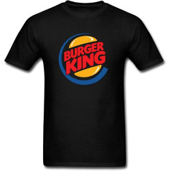 Rongbang Food Burger King Men's Cotton T-Shirt Black Shirt Top Tee Rongbang Food Burger King Men's Cotton T-Shirt Black Shirt Top Tee