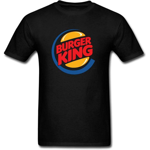 Rongbang Food Burger King Men's Cotton T-Shirt Black Shirt Top Tee Rongbang Food Burger King Men's Cotton T-Shirt Black Shirt Top Tee